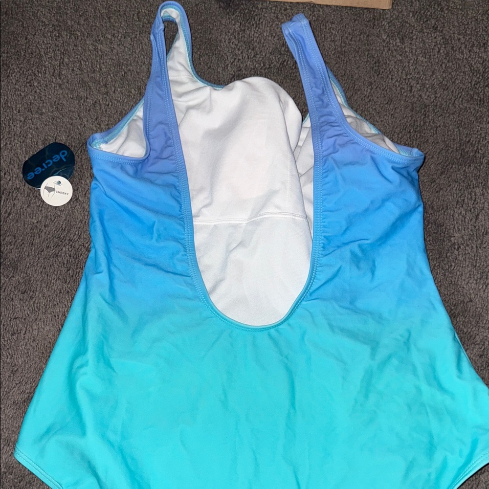 Decree Girls Blue to Aqua Gradient One-Piece - Picture 4 of 5